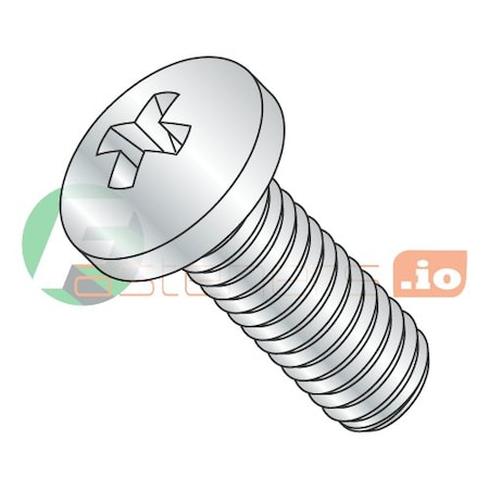 M2.5-0.45 X 3 Mm Phillips Pan Machine Screw, Zinc Plated Steel, 5000 PK